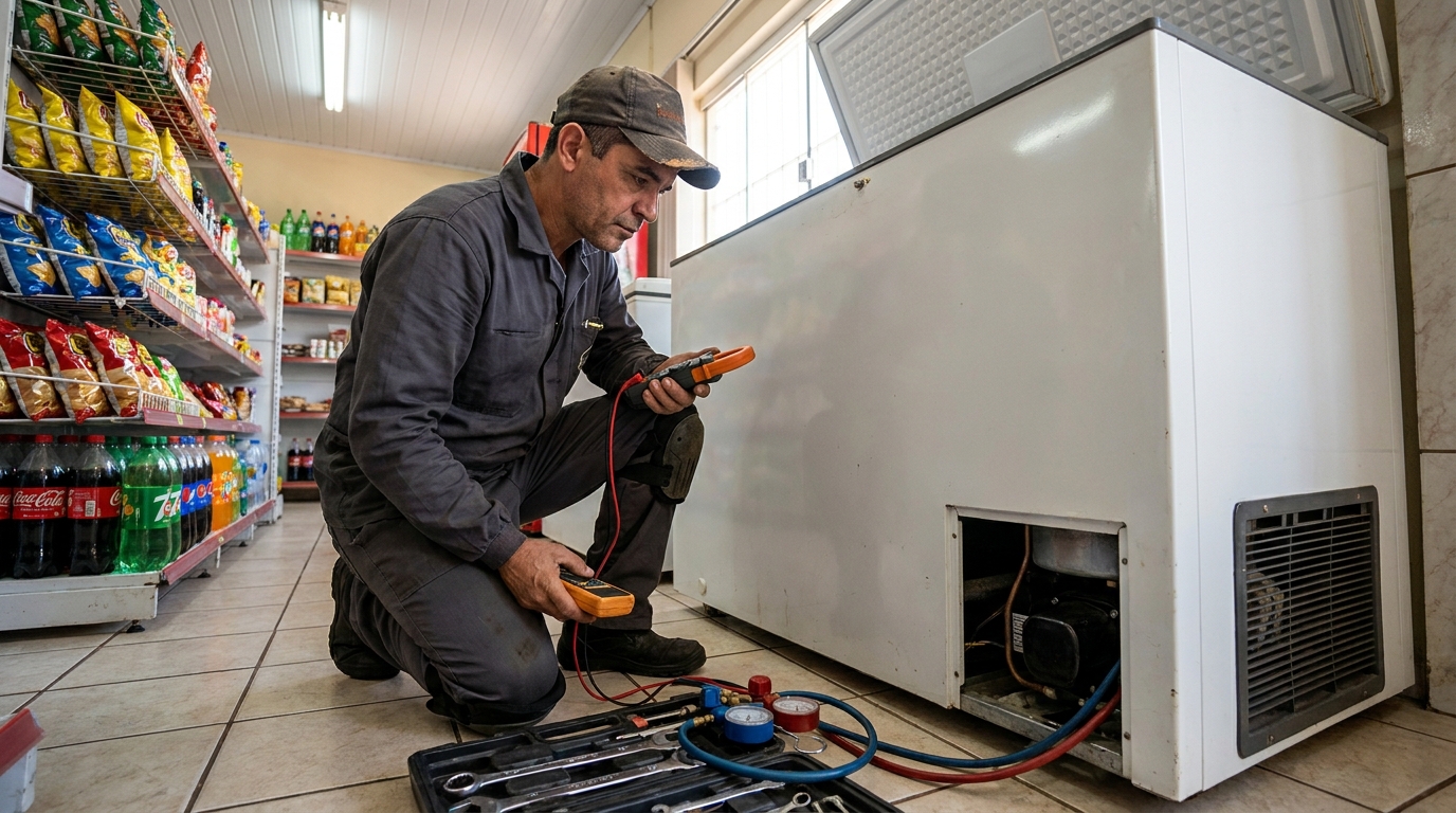 Reparo na placa eletrônica do freezer em Montes Claros‑MG